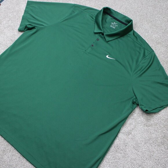 Nike Polo Shirt Mens 4XLT XXXXL-Tall Green Dri-Fit 100% Polyester Short Sleeve - Picture 3 of 13